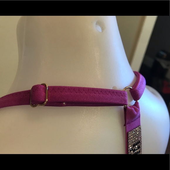 Victoria’s Secret Pinkish Purple Rhinestone Straps 34DD. Bottom size Small - Picture 5 of 13
